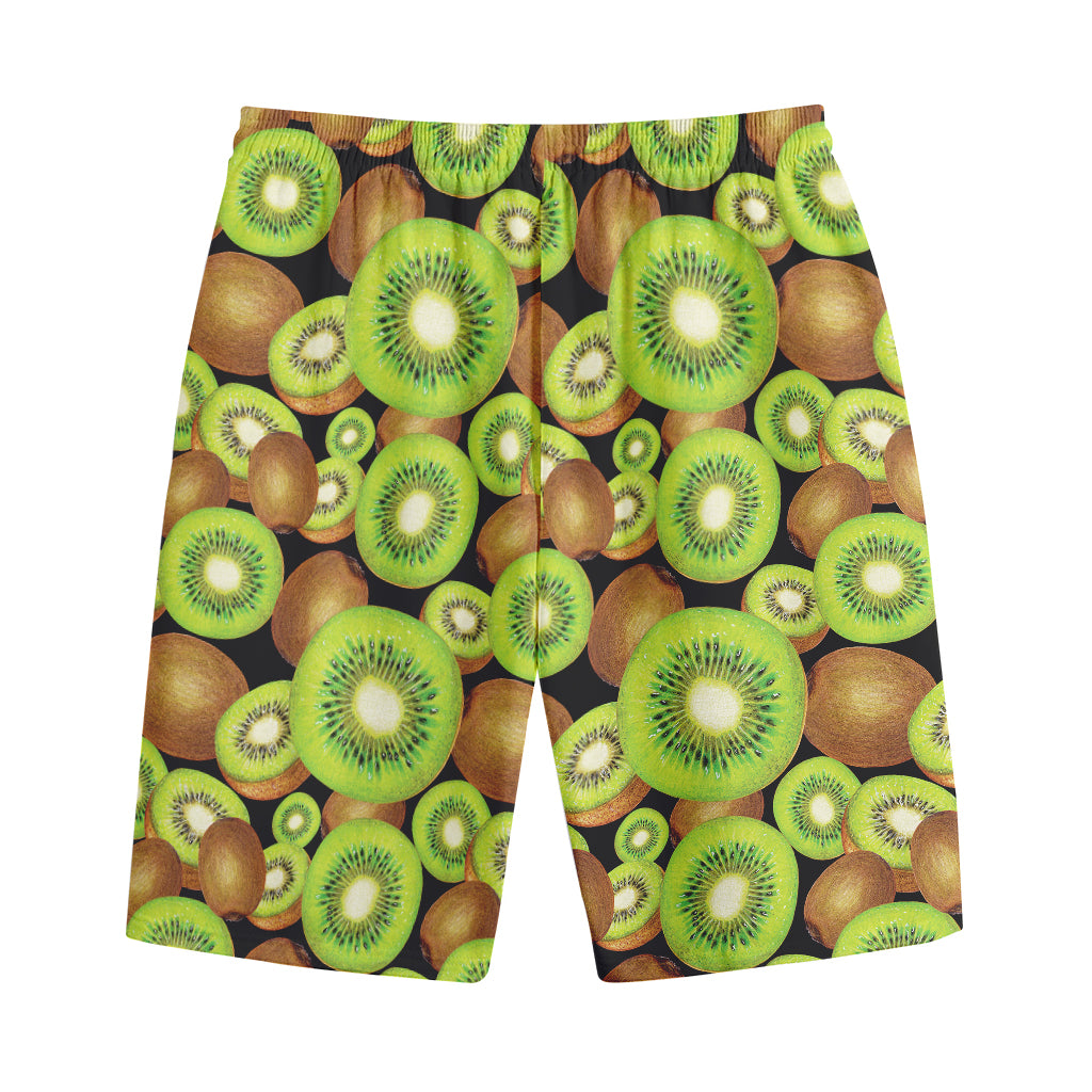 Watercolor Kiwi Pattern Print Cotton Shorts