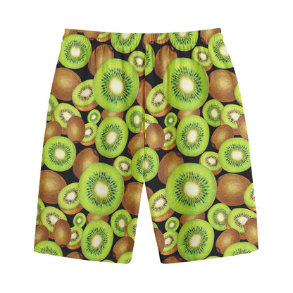 Watercolor Kiwi Pattern Print Cotton Shorts