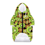 Watercolor Kiwi Pattern Print Dog Zip Up Hoodie