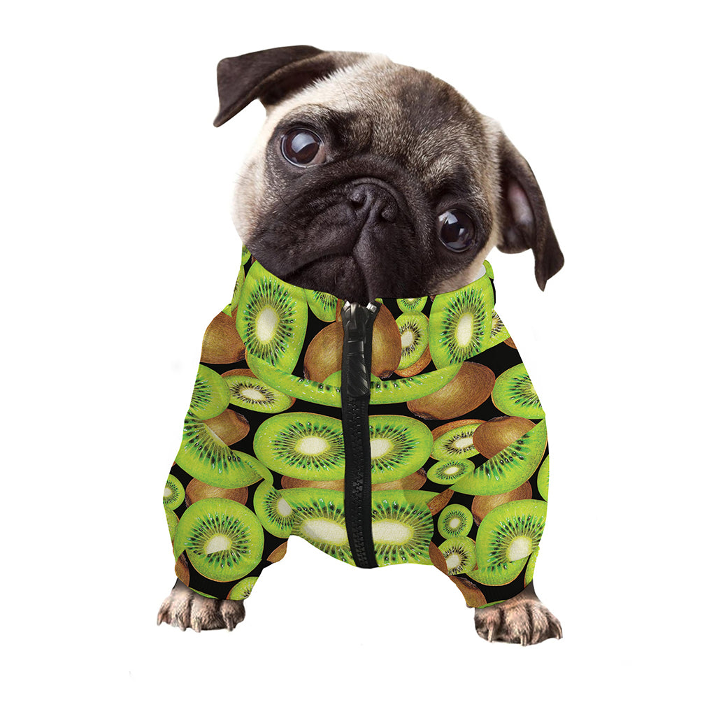 Watercolor Kiwi Pattern Print Dog Zip Up Jacket