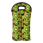 Watercolor Kiwi Pattern Print Double Neoprene Wine Tote