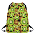Watercolor Kiwi Pattern Print Drawstring Backpack
