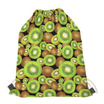 Watercolor Kiwi Pattern Print Drawstring Bag