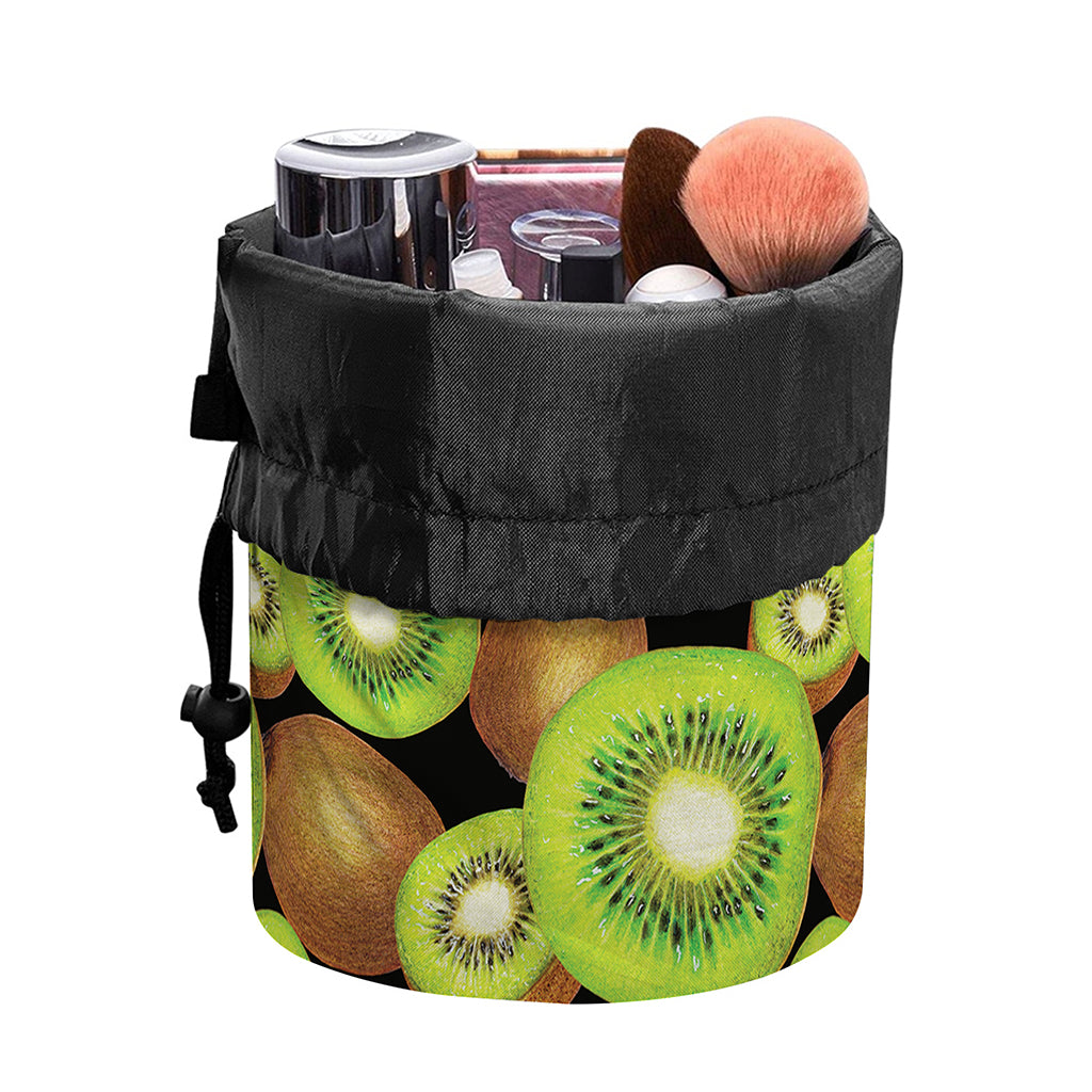 Watercolor Kiwi Pattern Print Drawstring Makeup Bag