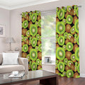 Watercolor Kiwi Pattern Print Extra Wide Grommet Curtains