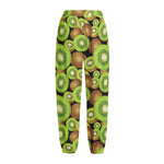 Watercolor Kiwi Pattern Print Fleece Lined Knit Pants