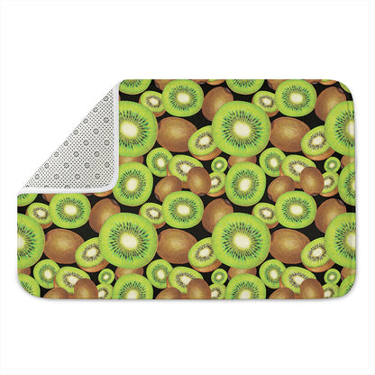 Watercolor Kiwi Pattern Print Indoor Door Mat