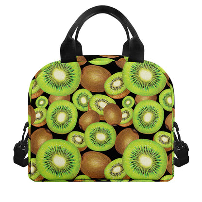 Watercolor Kiwi Pattern Print Insulated Lunch Bag