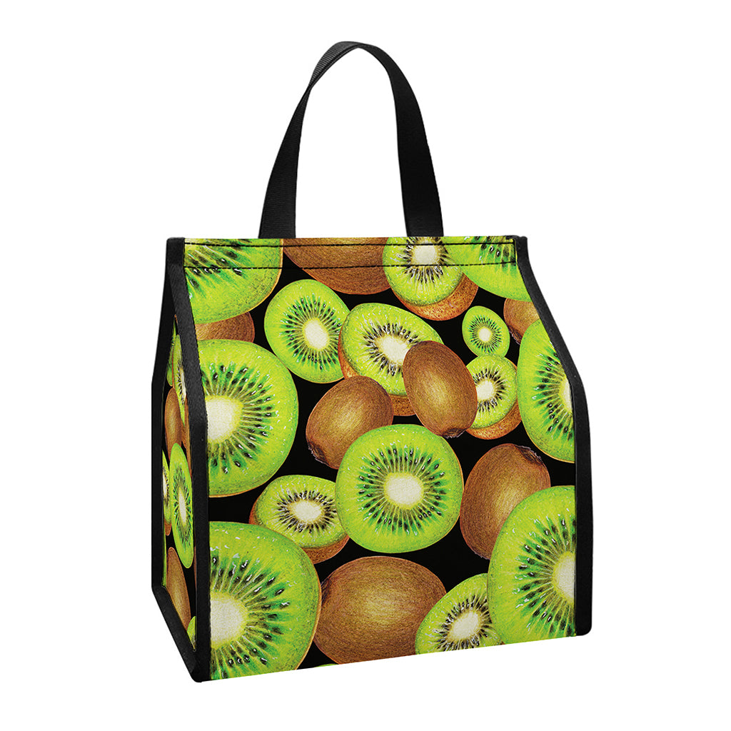 Watercolor Kiwi Pattern Print Insulated Lunch Tote