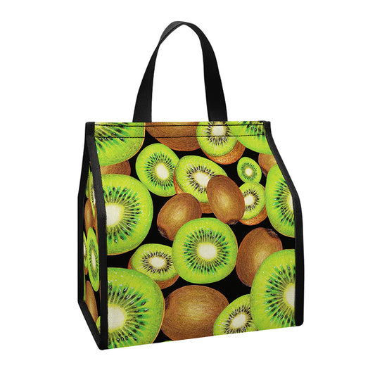 Watercolor Kiwi Pattern Print Insulated Lunch Tote