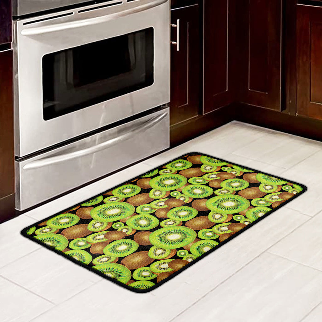 Watercolor Kiwi Pattern Print Kitchen Mat