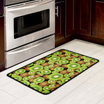Watercolor Kiwi Pattern Print Kitchen Mat
