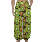 Watercolor Kiwi Pattern Print Lantern Pants
