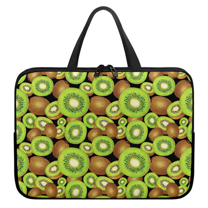 Watercolor Kiwi Pattern Print Laptop Sleeve With Handle