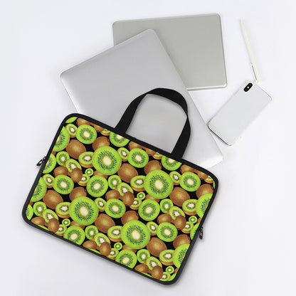 Watercolor Kiwi Pattern Print Laptop Sleeve With Handle