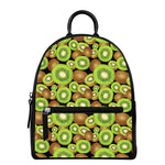 Watercolor Kiwi Pattern Print Leather Backpack