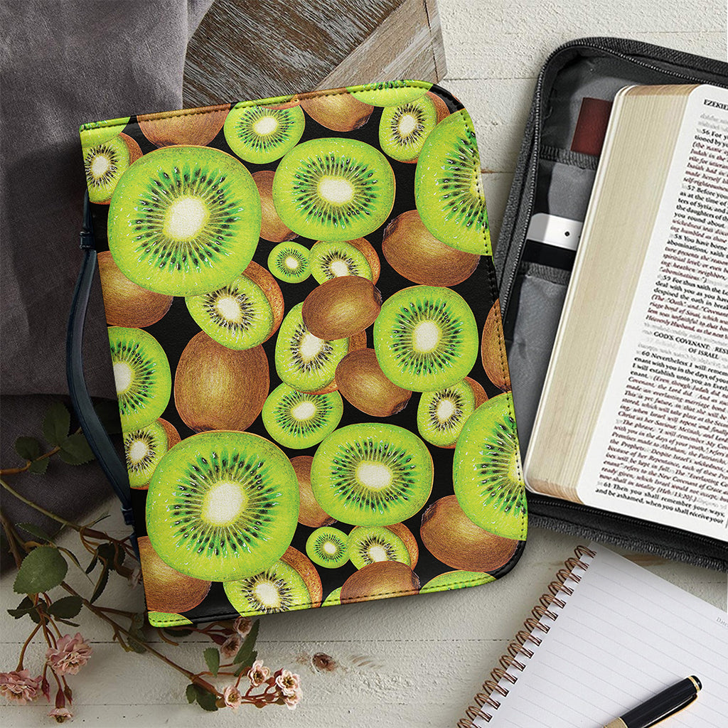 Watercolor Kiwi Pattern Print Leather Bible Cover