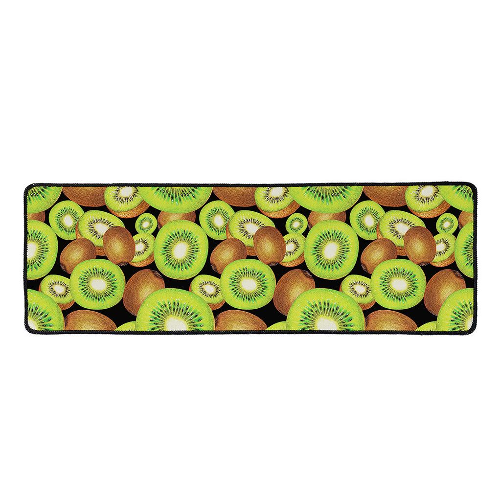 Watercolor Kiwi Pattern Print Long Kitchen Mat