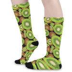 Watercolor Kiwi Pattern Print Long Socks