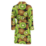 Watercolor Kiwi Pattern Print Men's Bathrobe