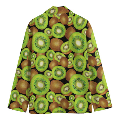 Watercolor Kiwi Pattern Print Men's Blazer