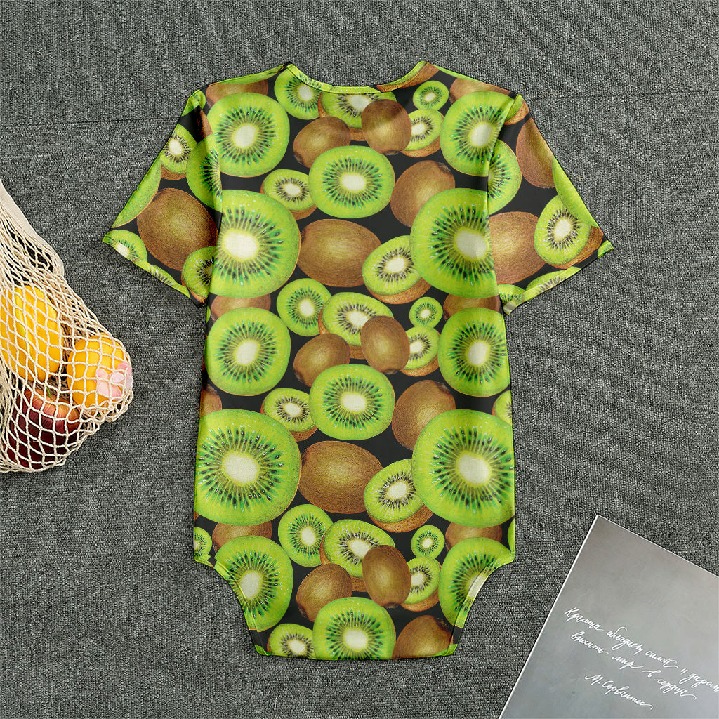 Watercolor Kiwi Pattern Print Men's Bodysuit