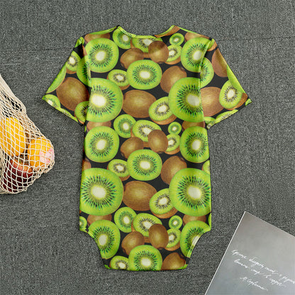 Watercolor Kiwi Pattern Print Men's Bodysuit