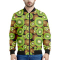 Watercolor Kiwi Pattern Print Men's Bomber Jacket