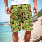 Watercolor Kiwi Pattern Print Men's Cargo Shorts