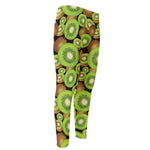 Watercolor Kiwi Pattern Print Men's Compression Pants