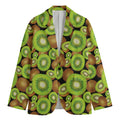 Watercolor Kiwi Pattern Print Men's Cotton Blazer