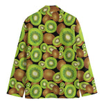 Watercolor Kiwi Pattern Print Men's Cotton Blazer