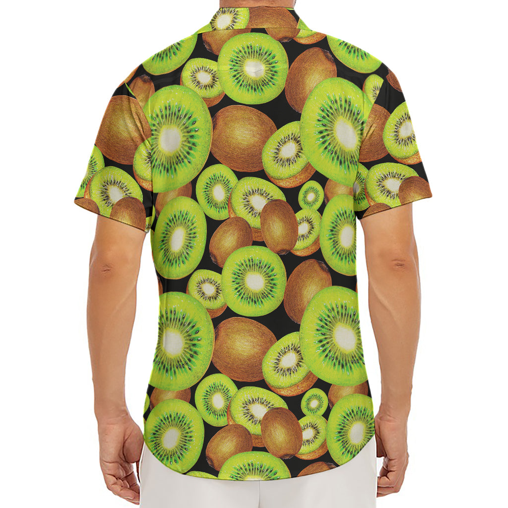 Watercolor Kiwi Pattern Print Men's Deep V-Neck Shirt