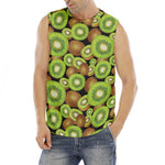 Watercolor Kiwi Pattern Print Men's Fitness Tank Top