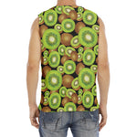 Watercolor Kiwi Pattern Print Men's Fitness Tank Top
