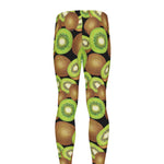 Watercolor Kiwi Pattern Print Men's leggings