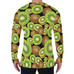 Watercolor Kiwi Pattern Print Men's Long Sleeve T-Shirt