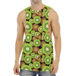 Watercolor Kiwi Pattern Print Men's Muscle Tank Top