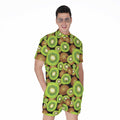 Watercolor Kiwi Pattern Print Men's Romper