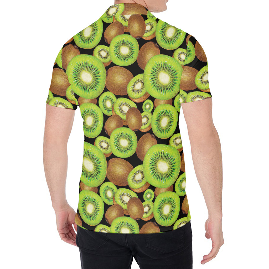 Watercolor Kiwi Pattern Print Men's Shirt