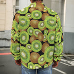 Watercolor Kiwi Pattern Print Men's Shirt Jacket