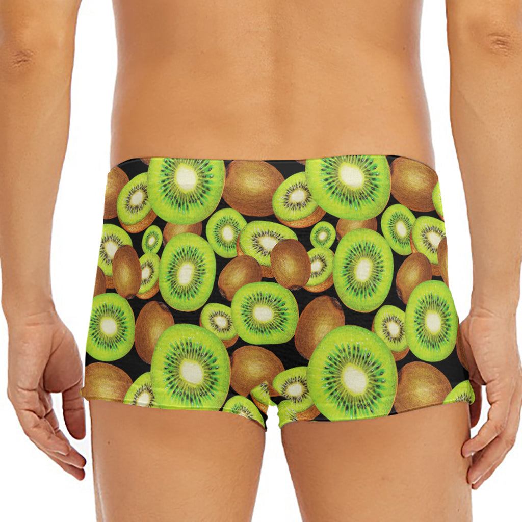 Watercolor Kiwi Pattern Print Men's Short Boxer Briefs