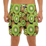 Watercolor Kiwi Pattern Print Men's Split Running Shorts