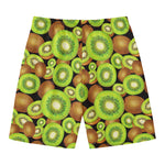Watercolor Kiwi Pattern Print Men's Swim Trunks