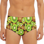 Watercolor Kiwi Pattern Print Men's Triangle Swim Briefs