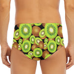 Watercolor Kiwi Pattern Print Men's Triangle Swim Briefs