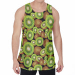 Watercolor Kiwi Pattern Print Men's Velvet Tank Top