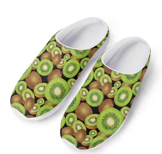 Watercolor Kiwi Pattern Print Mesh Casual Shoes