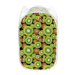 Watercolor Kiwi Pattern Print Mesh Laundry Hamper