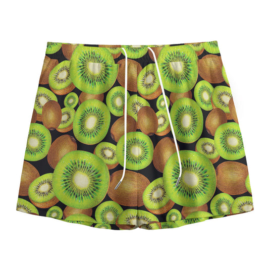 Watercolor Kiwi Pattern Print Mesh Shorts